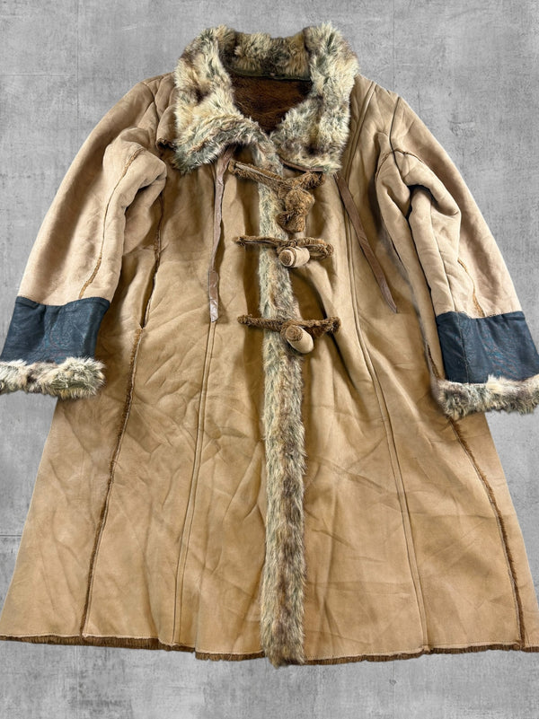 Bruine Afghaanse jas - Vintage Dressing (lammy coat / shearling jas)