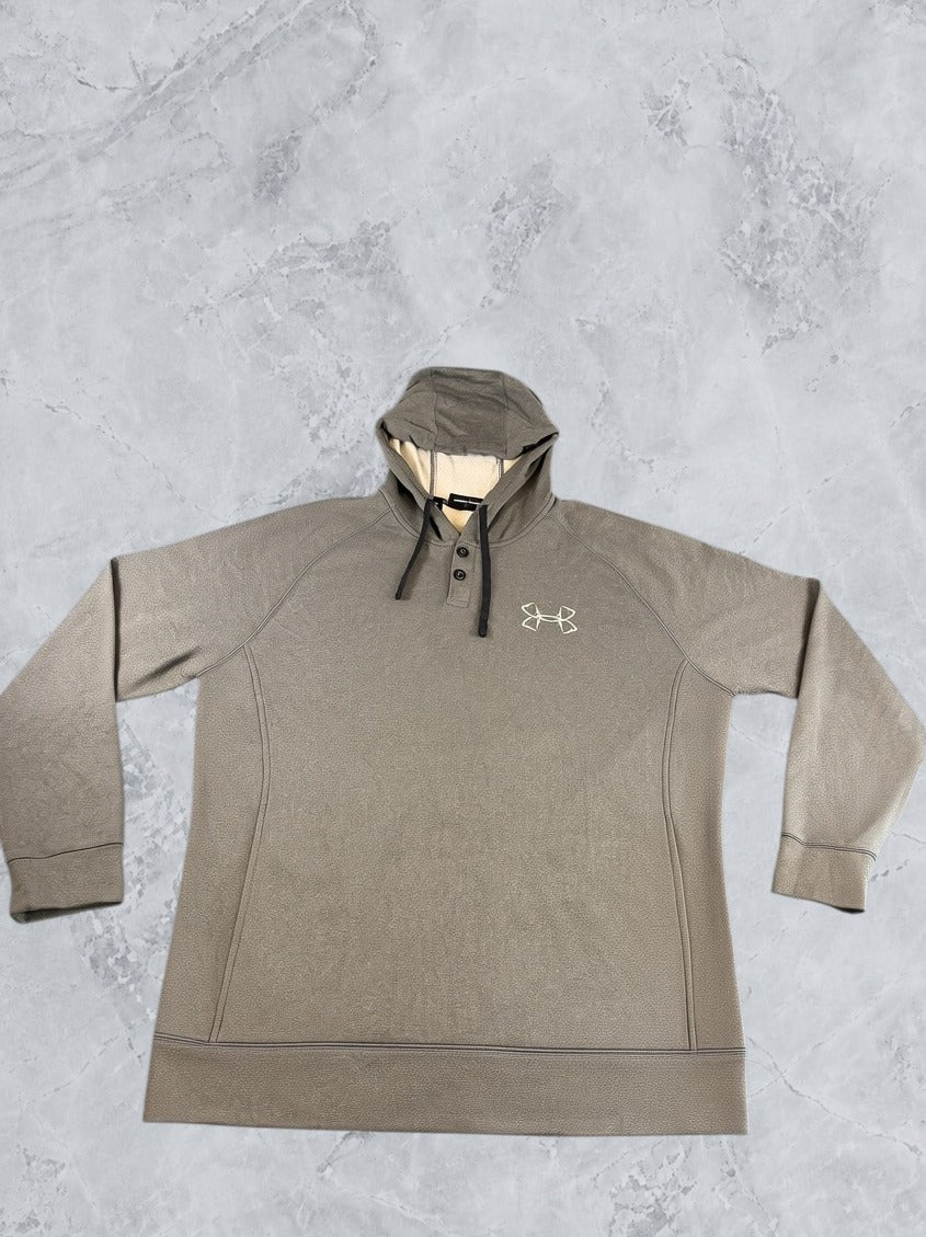Grijze Under Armour fleecetrui met Fish Hooks print (sweatshirt/fleecevest), heren maat XXL