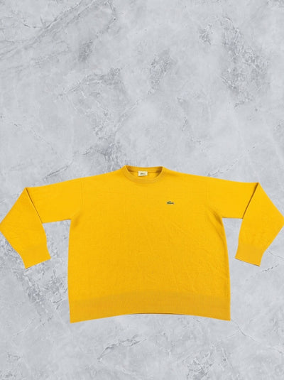 Geel Lacoste trui, maat XL (oversized pullover / boxy sweater)