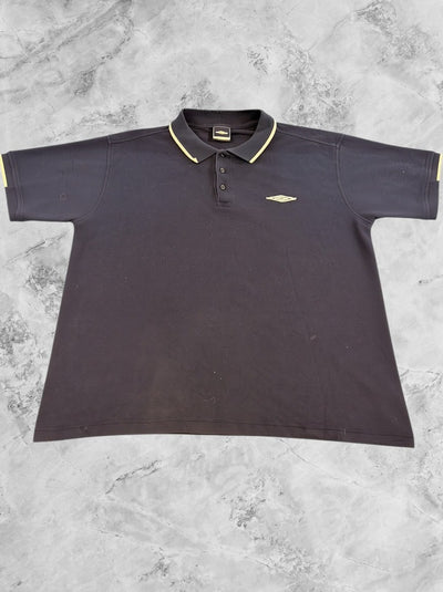 Blauw Umbro tennispolo (piqué sportshirt / vintage polo), maat M