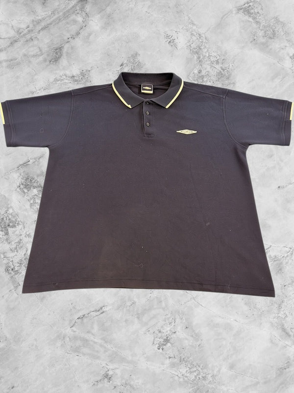 Blauw Umbro tennispolo (piqué sportshirt / vintage polo), maat M
