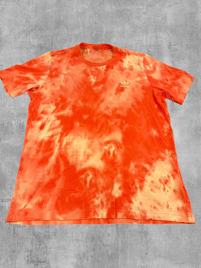 Rood adidas T-shirt met tie-dye print (shirt / tee), heren maat L