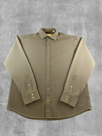 Yves Saint Laurent blouse grijs gestreept heren maat XL overhemd striped shirt streepjes