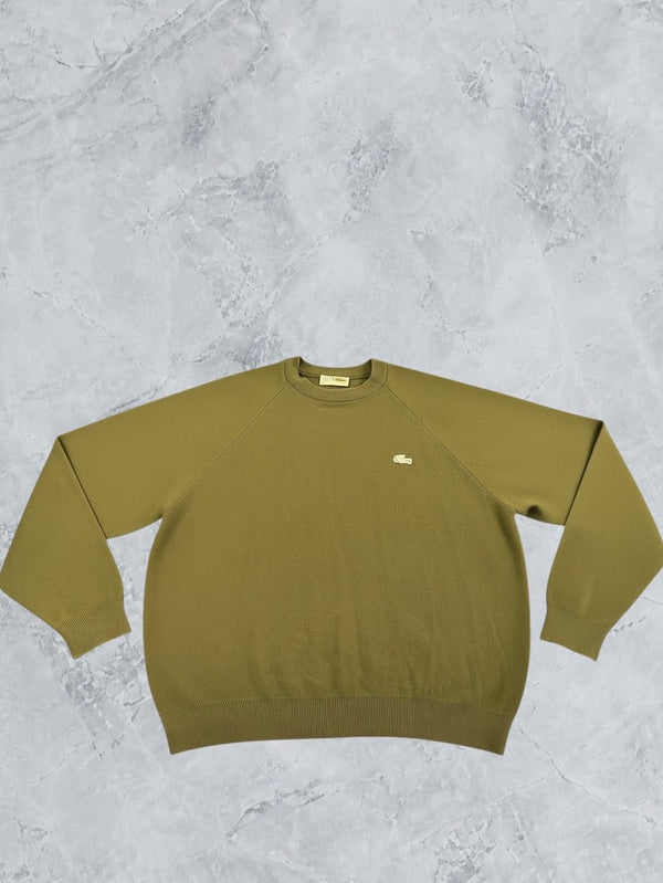 Groene Lacoste trui (pullover) met ronde kraag – maat L