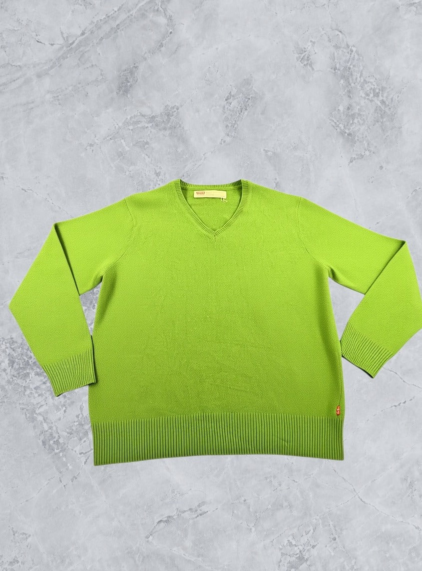Groene Levi's trui (V-halspullover / gebreide sweater) maat XL