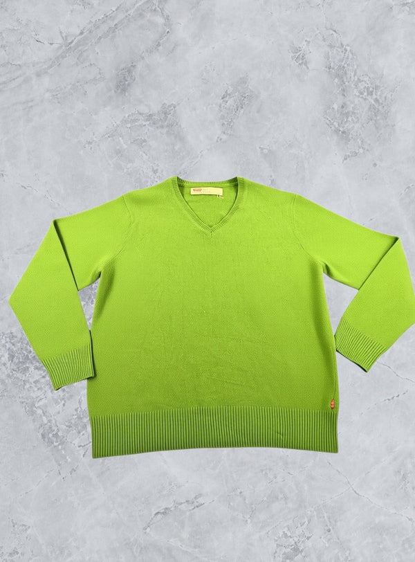 Groene Levi's trui (V-halspullover / gebreide sweater) maat XL