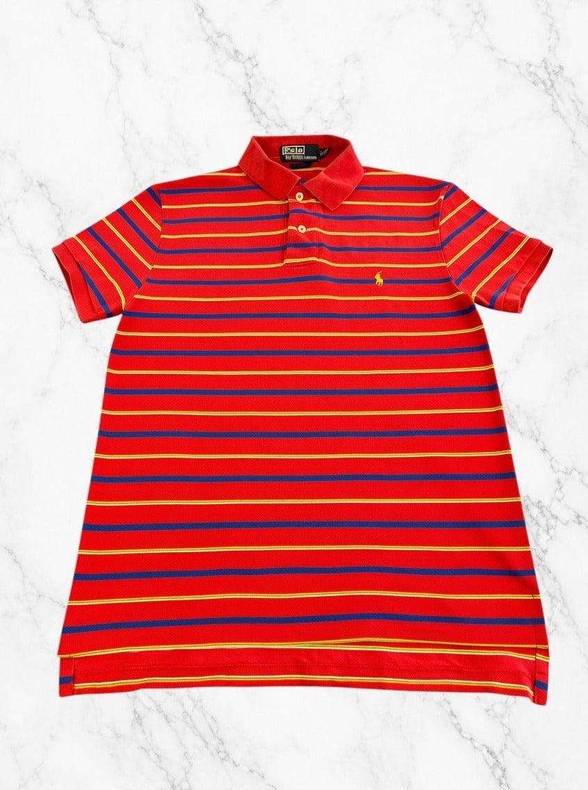 Rode streeppolo van Ralph Lauren (poloshirt / tennisshirt), maat M