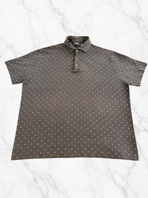 Grijze Polo Ralph Lauren poloshirt (polo / pique shirt) maat L met foulardprint
