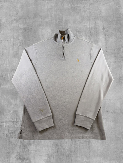 Polo Ralph Lauren trui blauw gemêleerd heren maat L katoen sweater pullover gebreid