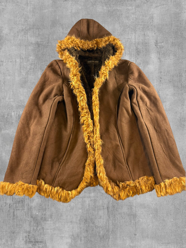 Vintage Dressing Afghaanse jas bruin dames maat L