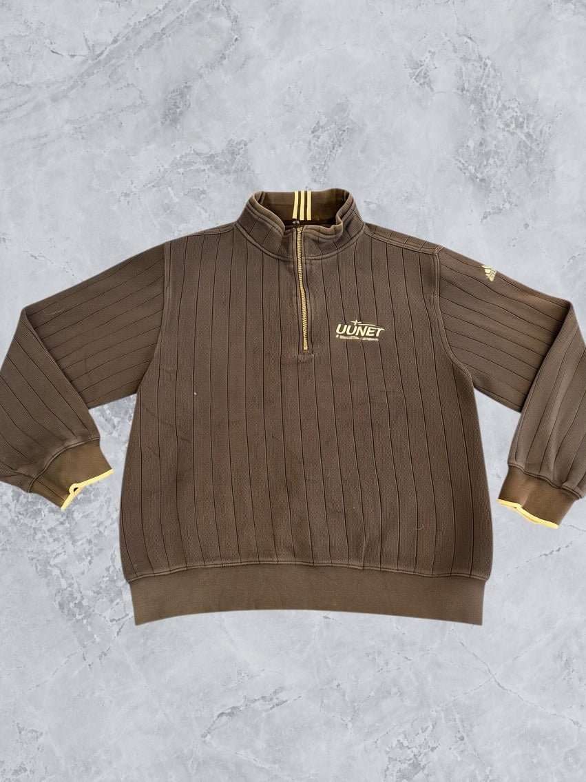 Zwarte adidas sweater met ritskraag (quarter-zip / ritstrui), maat S