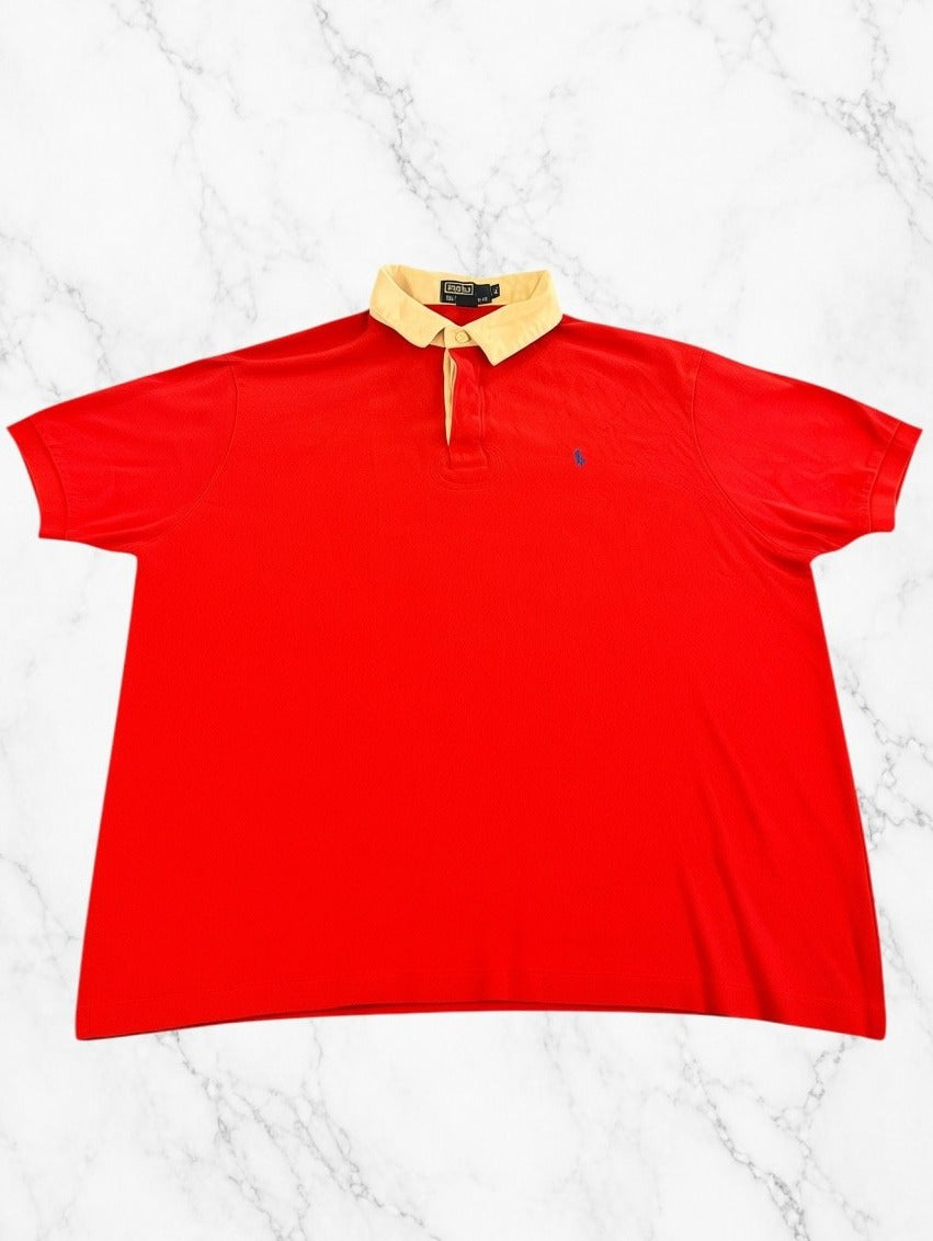 Rood rugbyshirt Polo Ralph Lauren (poloshirt / collegetrui), maat XL