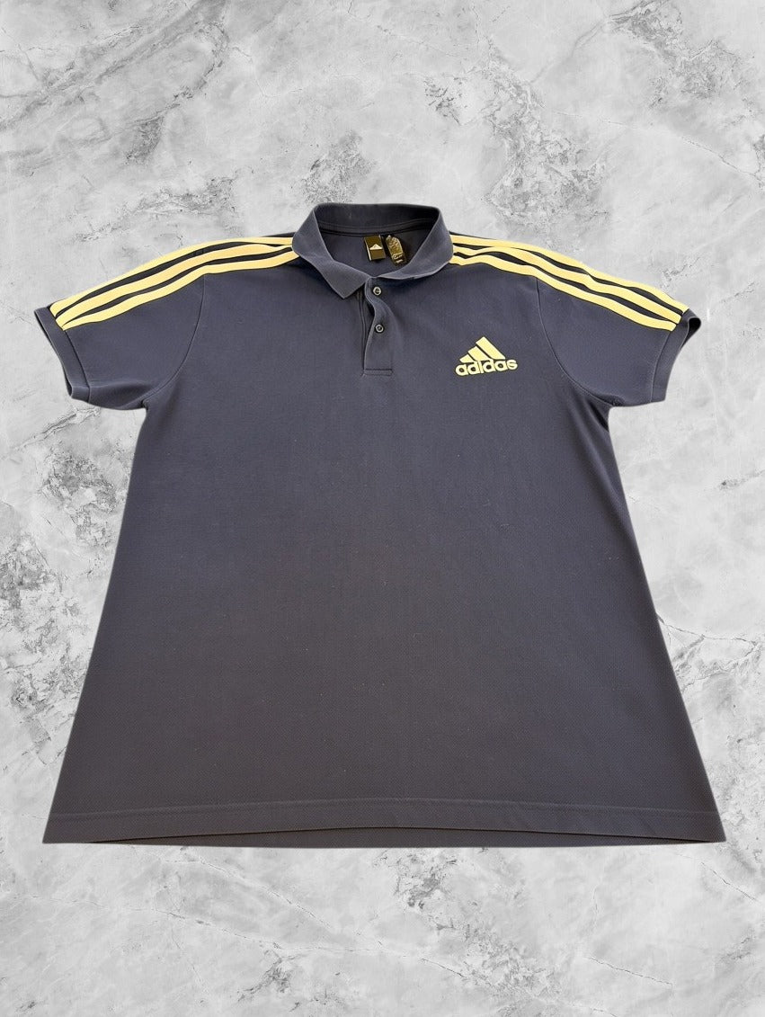 Blauwe adidas 3-stripes polo (poloshirt) maat XL, piqué katoen