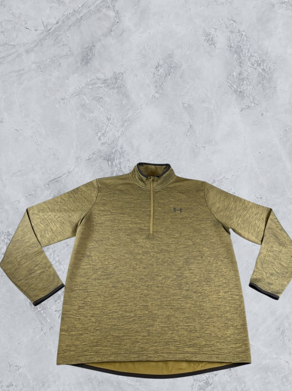 Groen fleecevest van Under Armour (quarter zip sporttrui), maat L - relaxed fit