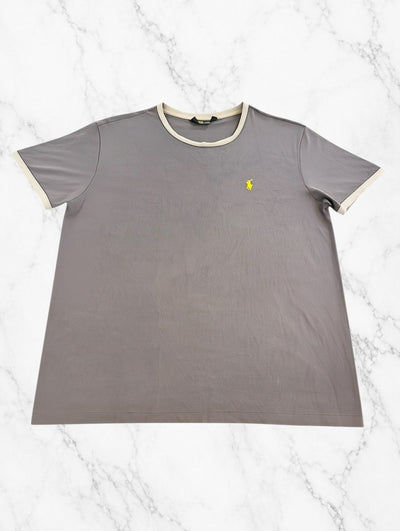 Blauwe Polo Ralph Lauren tee (ringer t-shirt / basic shirt) maat M