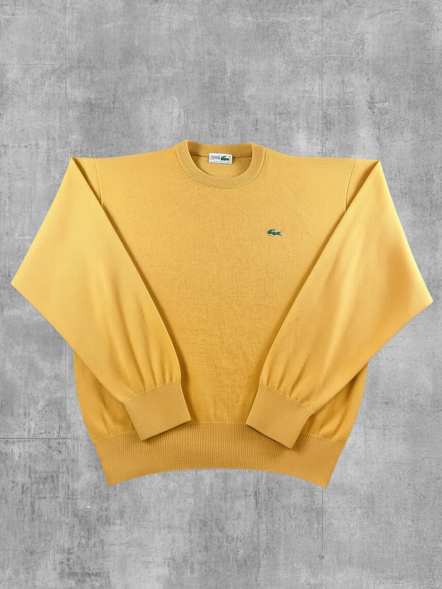 Lacoste trui geel heren maat XXL sweater pullover gebreid vintage