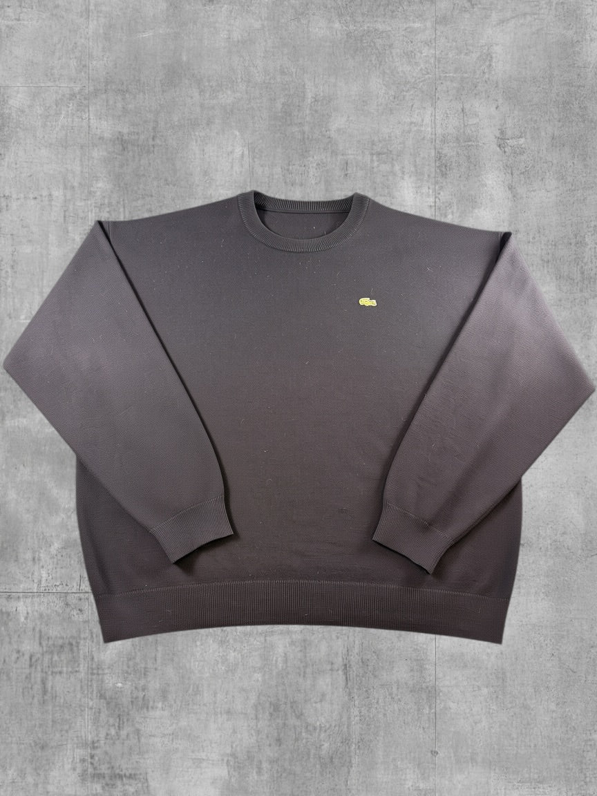 Lacoste trui blauw heren maat XL ronde hals crewneck sweater pullover vintage