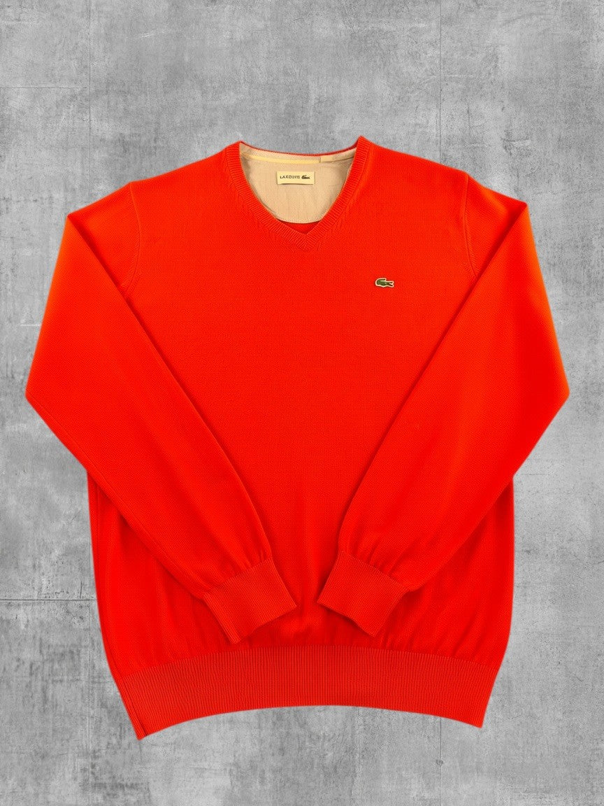 Lacoste trui oranje maat M V-hals