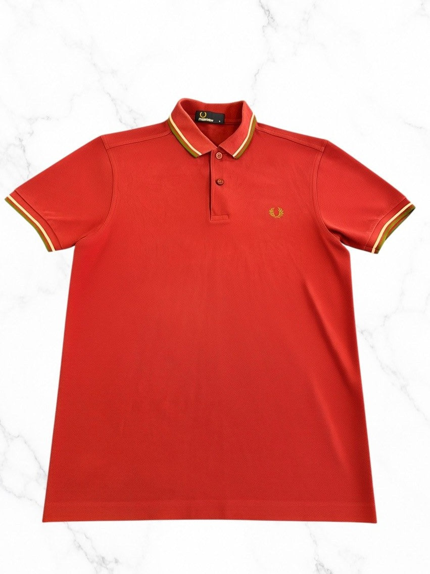 Rode Fred Perry M3600 polo, maat S (poloshirt met twin tipping)