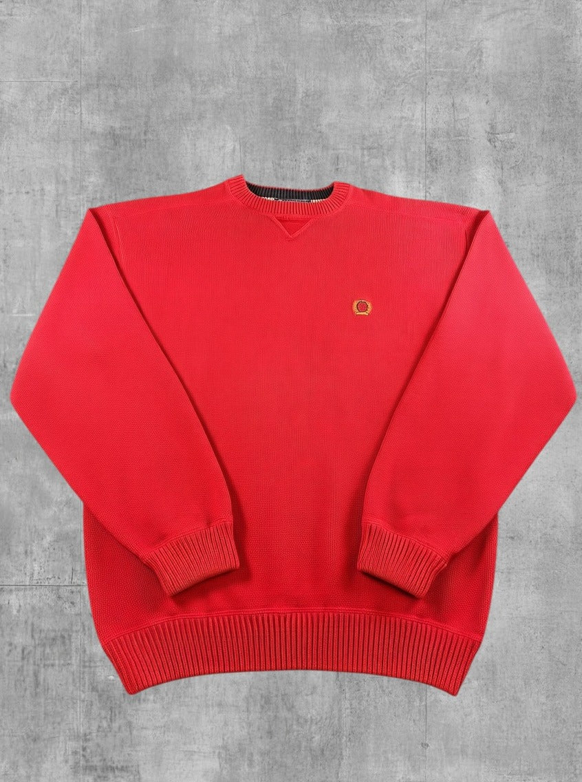 Rood Tommy Hilfiger sweater (trui / sweatshirt), maat XL, 100% katoen