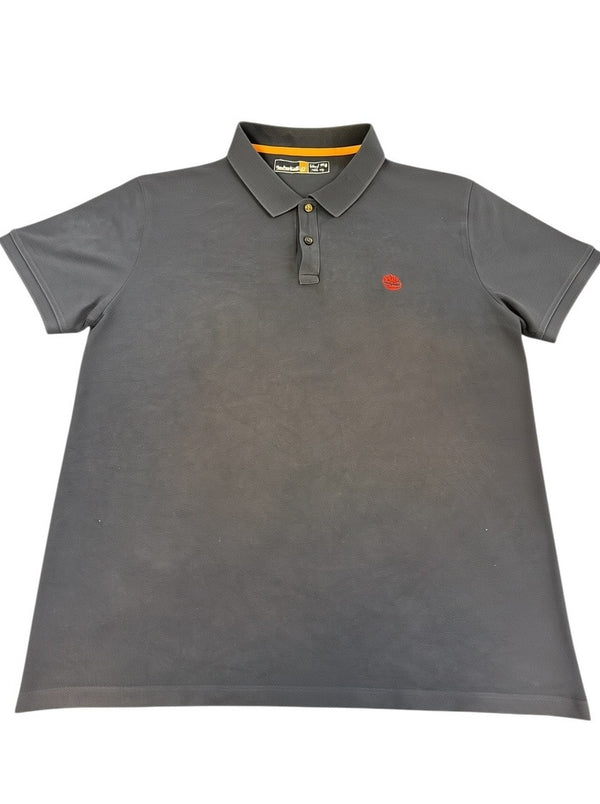 Blauwe polo met oranje kraagaccent (poloshirt) van Timberland, maat XL
