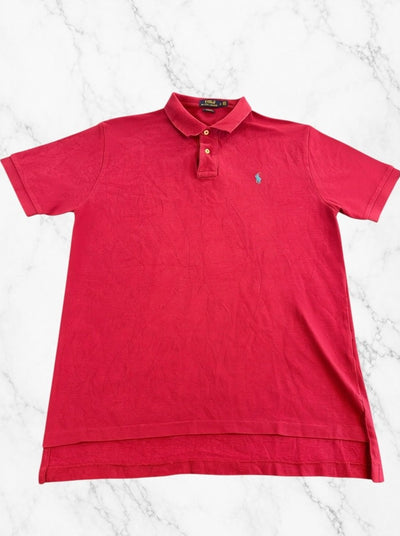 Kersenrood Polo Ralph Lauren piqué poloshirt (polo), maat L