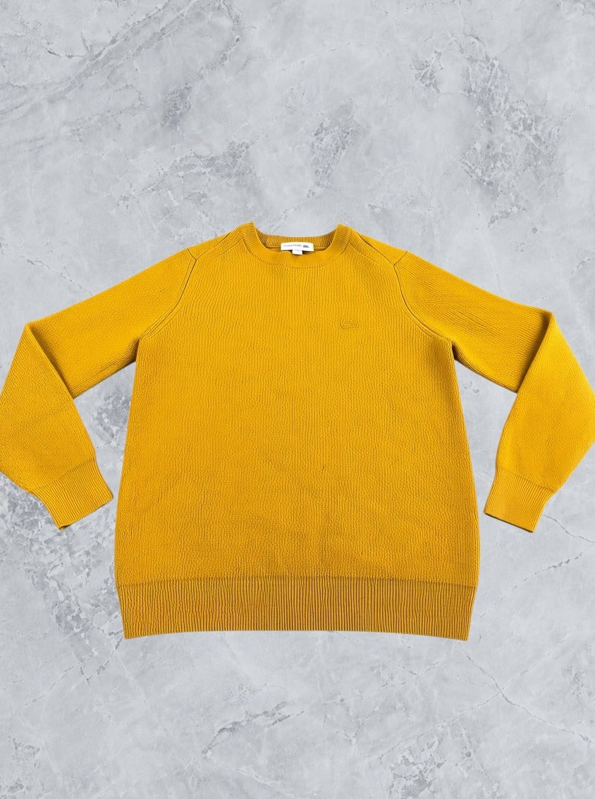 Okergeel Lacoste pullover (trui) maat XL met raglanmouw