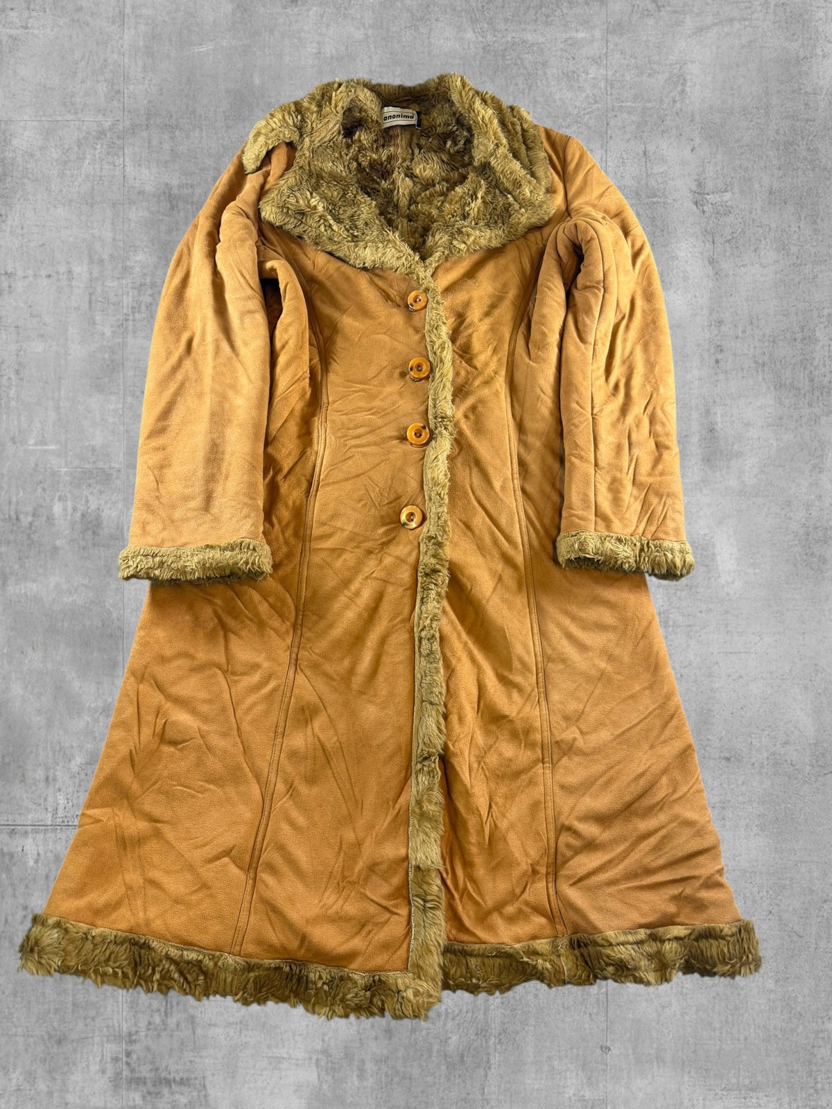 Vintage Dressing Afghaanse jas bruin dames maat S