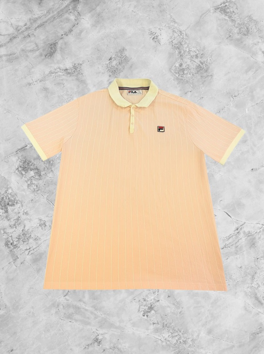 Roze FILA sportpolo met krijtstreepje (poloshirt), maat XXL