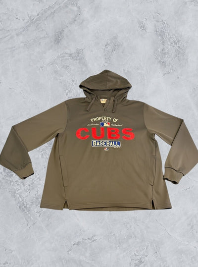 Grijze Chicago Cubs sweater (hoodie / capuchonvest), maat M - Majestic