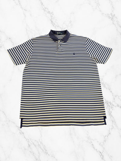 Polo Ralph Lauren polo blauw gestreept heren maat M katoen poloshirt