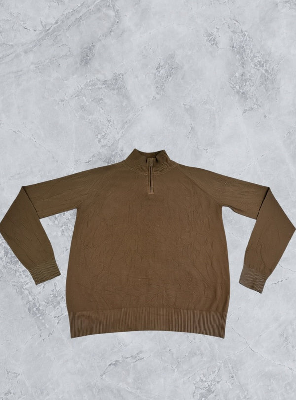 Bruine Timberland trui, maat L (quarter zip / halfrits pulli)