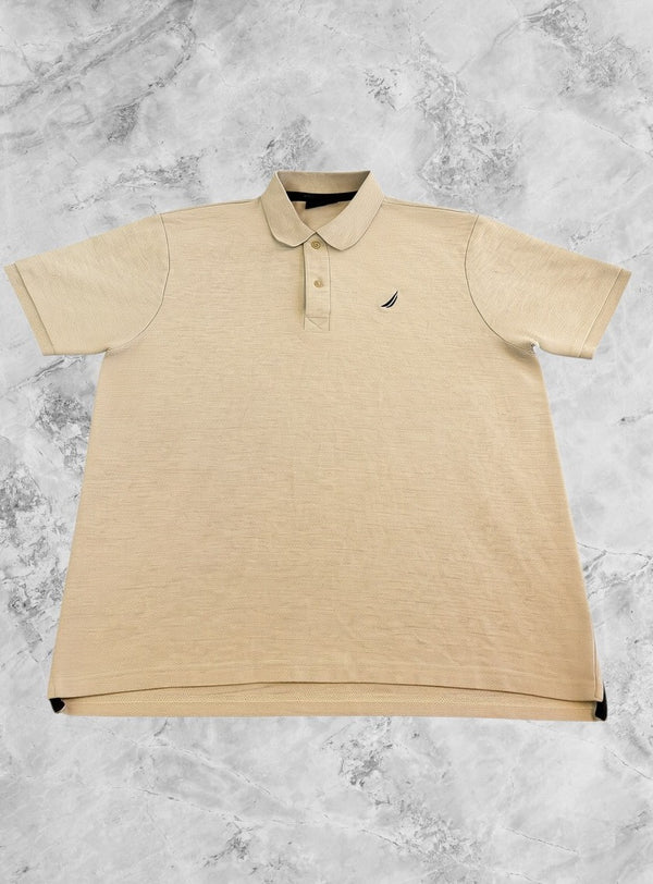 Grijs Nautica piqué polo (poloshirt), gemêleerd katoen, maat L