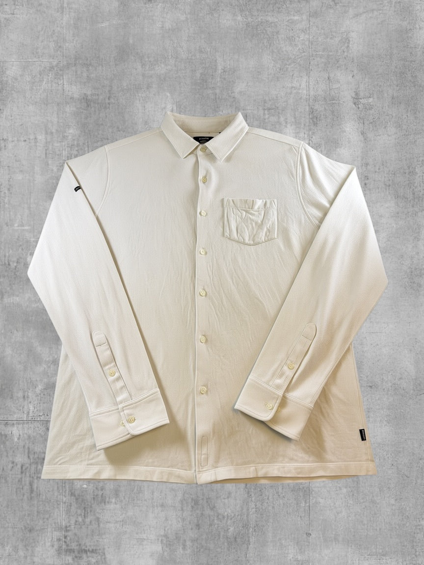 Superdry blouse grijs heren maat XL overhemd shirt effen button up