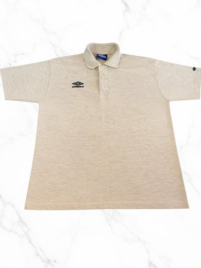 Grijze Umbro polo (piquéshirt / sportpolo), vintage jaren 90, maat M