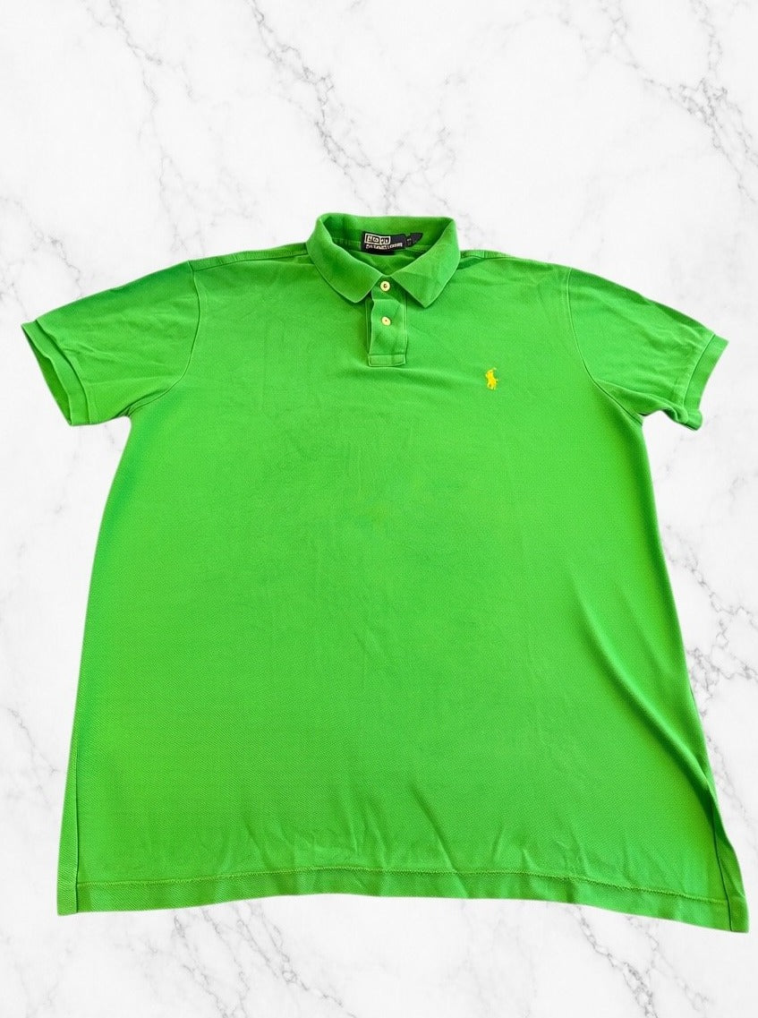 Groen Polo Ralph Lauren Poloshirt – Vintage Heren Maat L (Piquéshirt / Golfshirt)