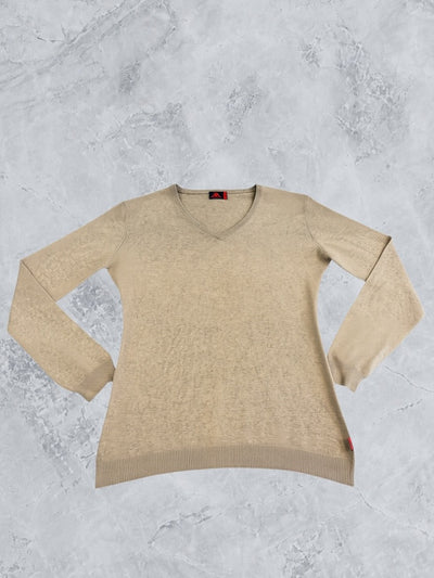 Grijs Robe di Kappa trui van kasjmier/katoen, maat L (fijngebreide pullover / sweater)