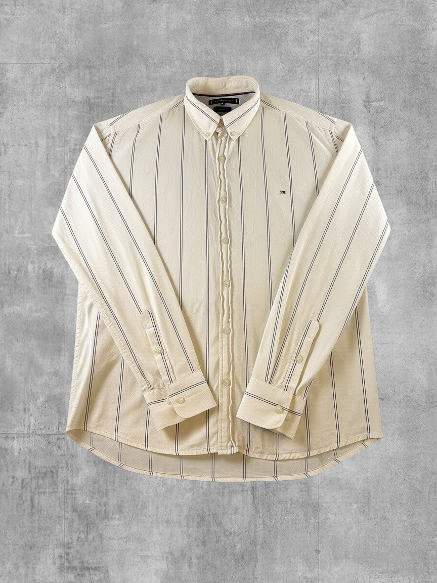 Tommy Hilfiger overhemd wit gestreept maat XL Slim Fit