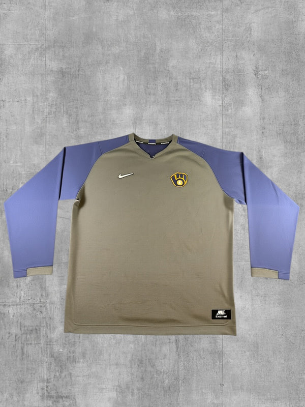 Nike Sportshirt grijs Milwaukee Brewers