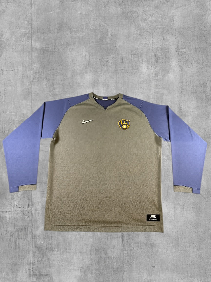 Nike Sportshirt grijs Milwaukee Brewers