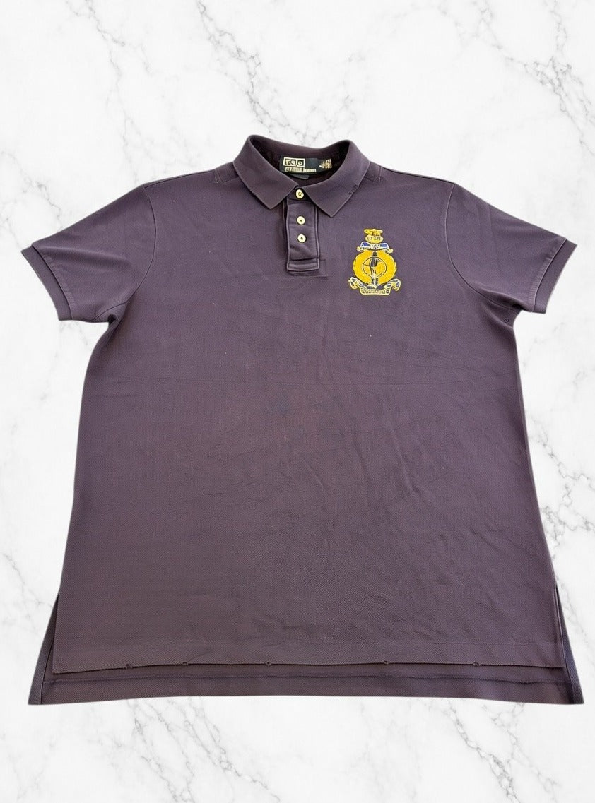 Diep Blauw Polo Ralph Lauren Heren Maat L (Poloshirt / Pique Polo) Custom Fit met Crest
