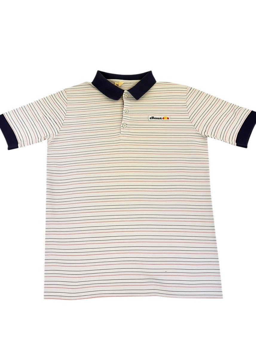 Wit gestreepte Ellesse tennispolo (sportshirt), maat S