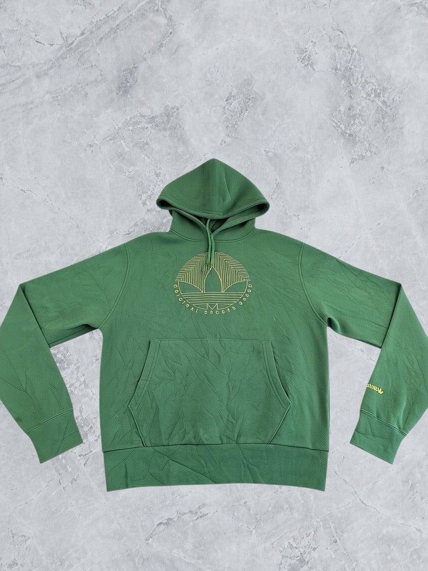 Groene adidas hoodie (capuchontrui) met Trefoil-print, maat S