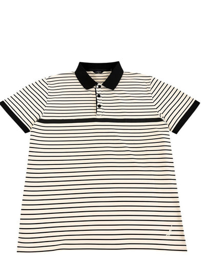 Wit-zwart gestreepte Nautica polo (sportshirt), maat XL