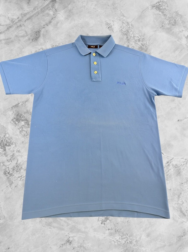 Blauwe polo van FILA (poloshirt), heren maat S, piqué katoen