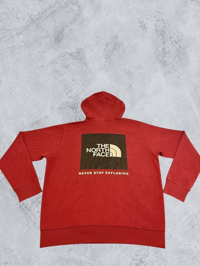 Rode The North Face sweater met boxlogo – maat M (hoodie / capuchonvest)