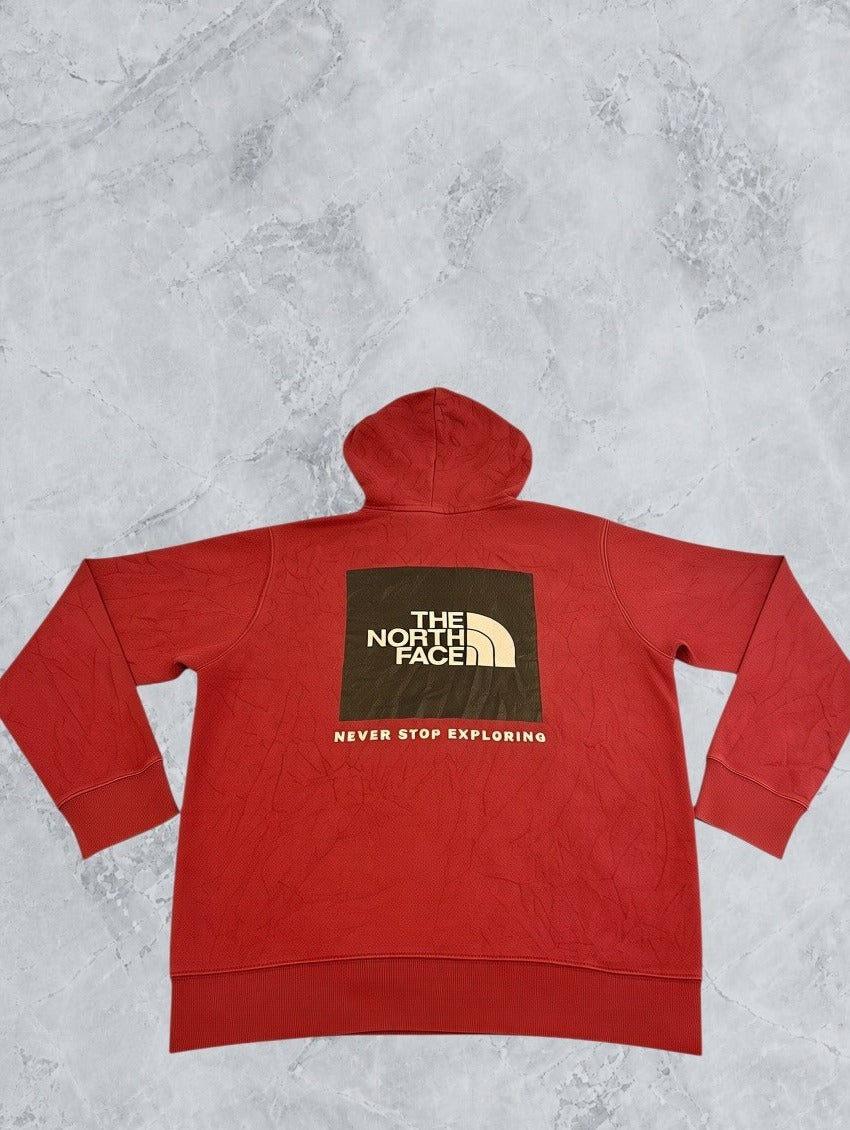 Rode The North Face sweater met boxlogo – maat M (hoodie / capuchonvest)