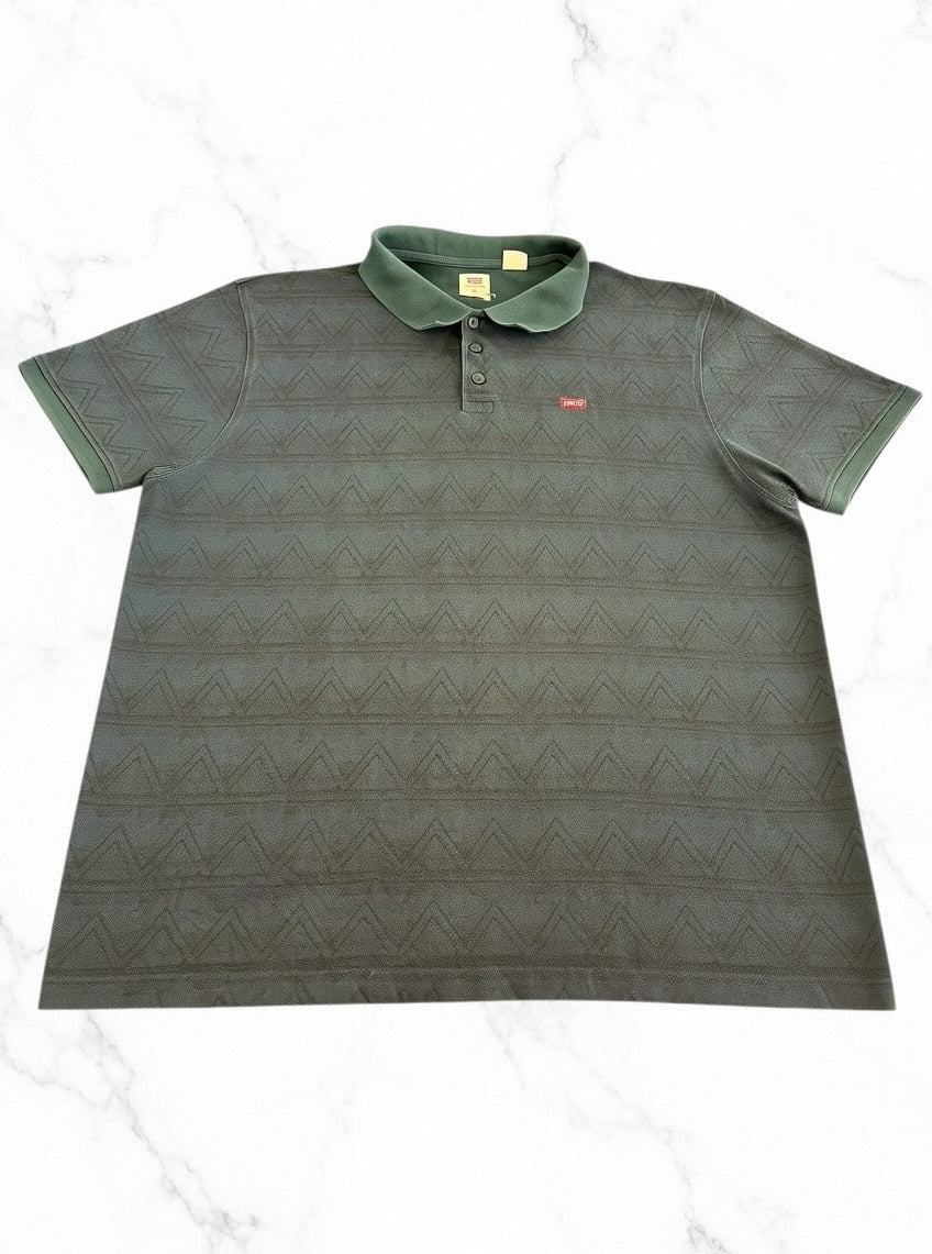 Groen Levi's poloshirt maat XXL (polo / piqué shirt met zigzagdessin)
