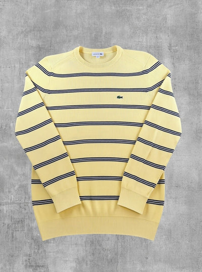 Gele Lacoste crewneck sweater, maat L heren (sweatshirt / trui)