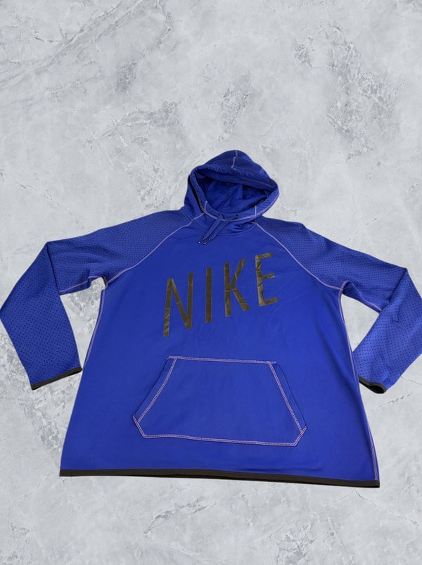 Blauwe Nike capuchonsweater (hoodie / fleecevest), heren maat XL